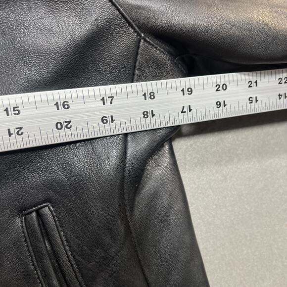 Vintage Y2K Zara Motorcycle Leather Jacket Black Womens Size 2XL Fits Smaller!! - Picture 13 of 15